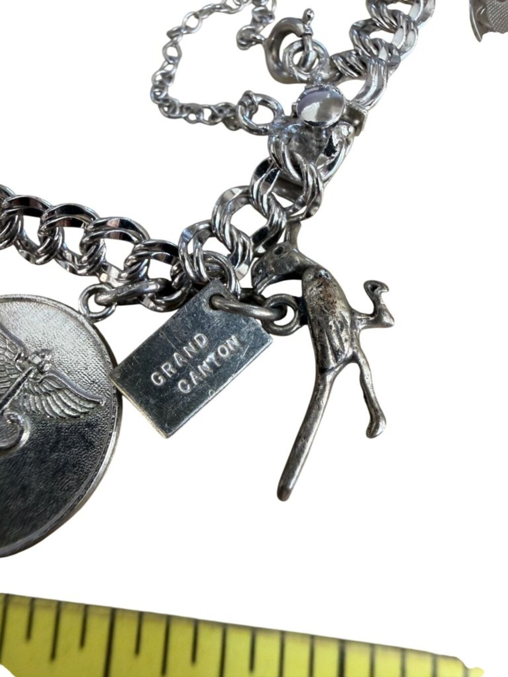 Vintage Elco 6" Sterling Silver Double Link Charm Bracelet W/ 16 Unique Charms E - Picture 6 of 16